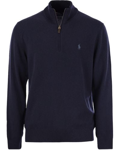 Ralph Lauren Wool Pullover With Half Zip - Blue