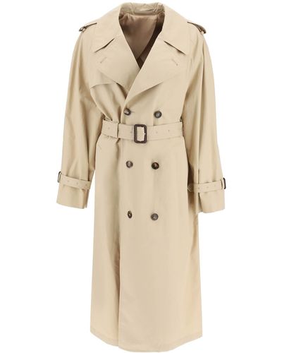 Wardrobe NYC Double-breasted Cotton Trench Coat - Natural