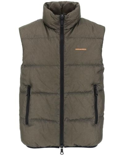 DSquared² Ripstop Puffer Vest - Brown