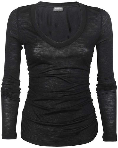 Dondup Long Sleeve Wool T-Shirt - Black