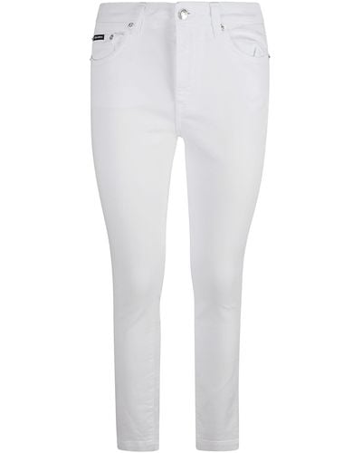 Dolce & Gabbana Regular Fit 5 Pockets Jeans - White