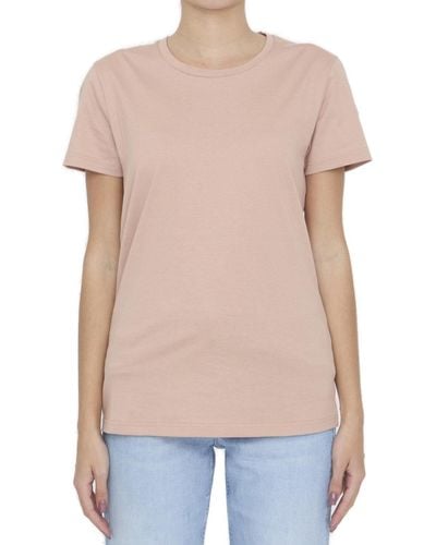 Moncler Crewneck Short-Sleeved T-Shirt - Pink