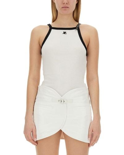 Courreges Tops With Logo - White