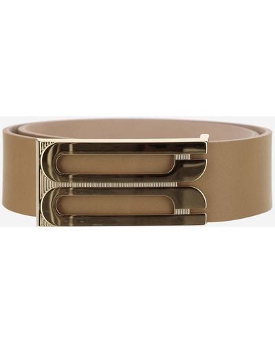 Victoria Beckham Jumbo Frame Leather Belt - Natural