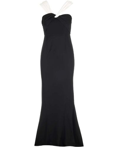 Roland Mouret Stretch Cady Long Dress - Black