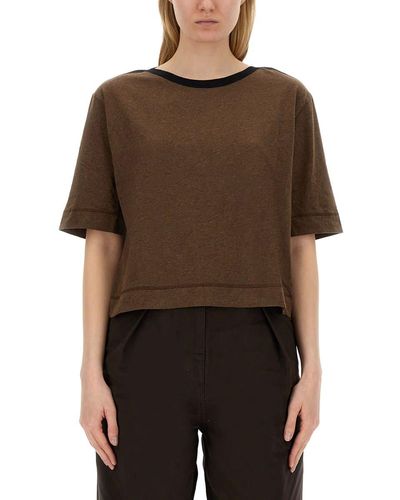 Margaret Howell Cropped T-Shirt - Brown
