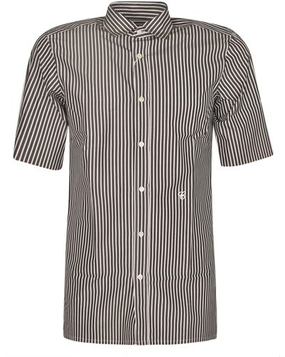 Maison Margiela Short-sleeved Stripe Shirt - Gray
