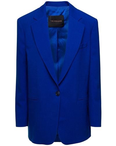 ANDAMANE Guia Oversized Electric Single-Breasted Jacket - Blue