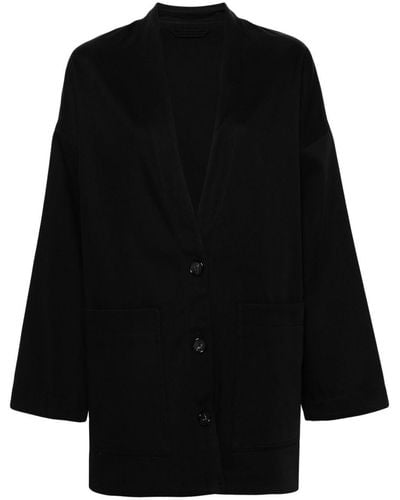 Totême Oversized Cotton Cardigan - Black