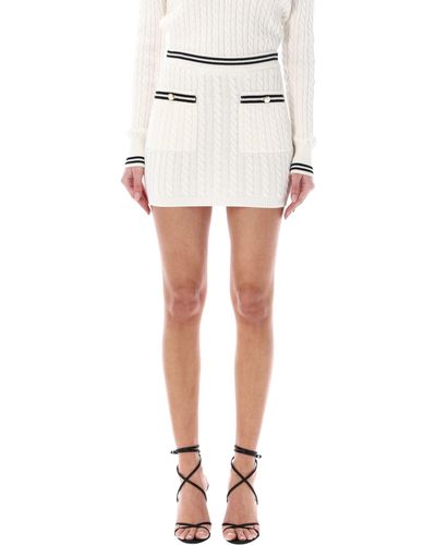 Alessandra Rich Knitted Mini Skirt - White