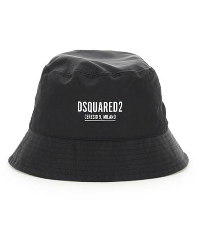 DSquared² Ceresio 9 Logo-printed Bucket Hat - Black