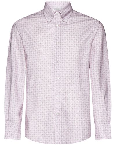 Brunello Cucinelli Print Cotton Shirt - Pink