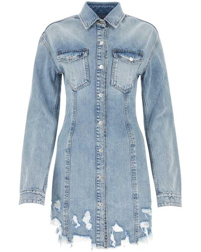 7 For All Mankind Denim Chiara Biasi X Shirt Dress - Blue