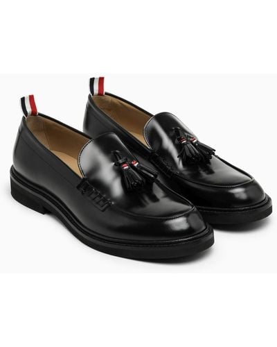 Thom Browne Leather Moccasin With Tassels - Black