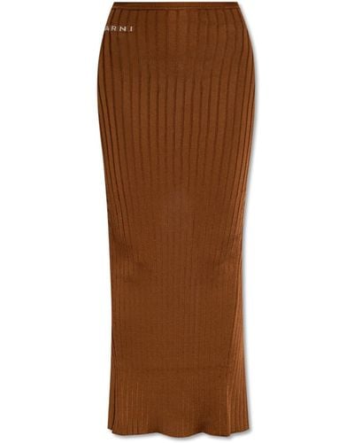 Marni Skirt With Logo - Brown