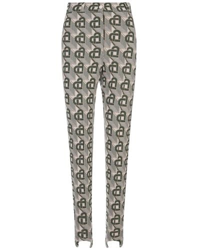 CASABLANCA Heart Monogram Jacquard Knitted Leggings - Grey