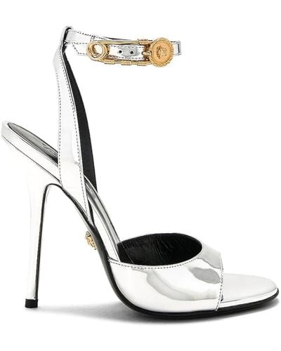 Versace Patent Leather Sandals - White
