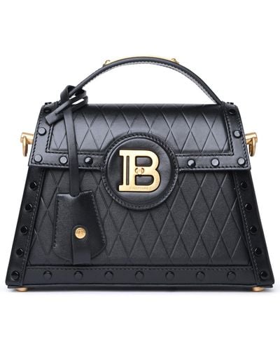 Balmain B-buzz Dynasty Black Leather Bag