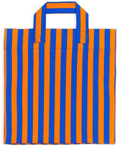 Sunnei Shopper Bag With Striped Pattern - Orange