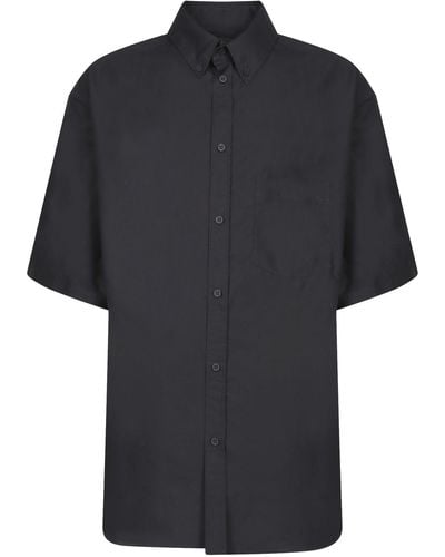 Balenciaga Large Fit Poplin Shirt - Black