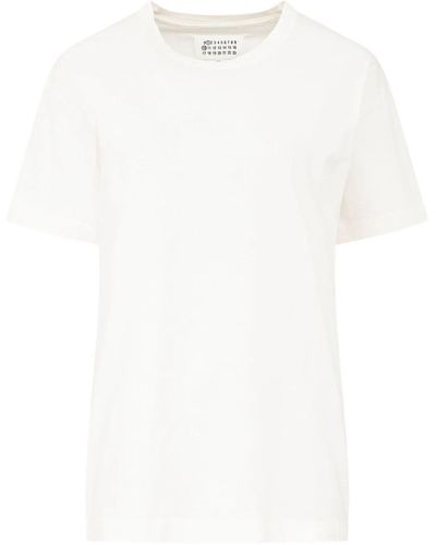 Maison Margiela Reverse Cotton T-shirt With Backward Logo Embroidery - White