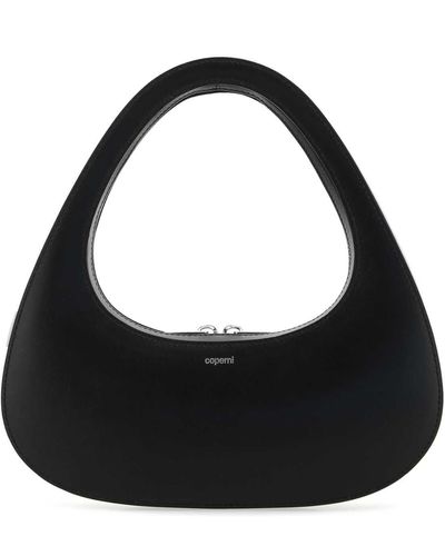 Coperni Leather Baguette Swipe Handbag - Black