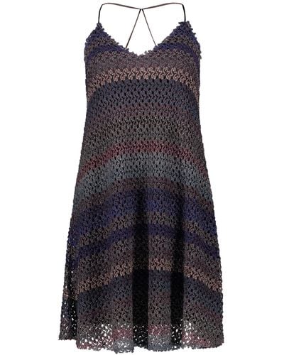 Missoni Knit Mini-Dress - Blue