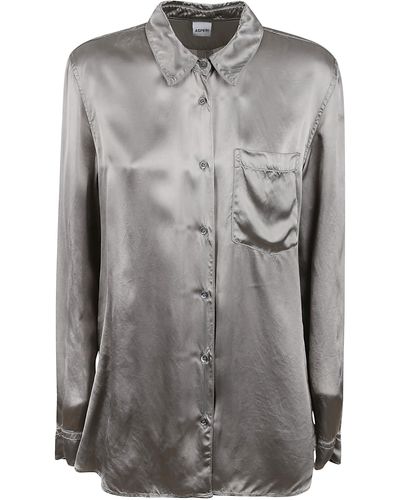 Aspesi Patched Pocket Shiny Shirt - Gray