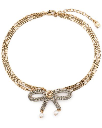DSquared² Bow Curb-chain Necklace - Metallic