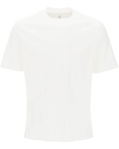 Brunello Cucinelli Crew Neck T Shirt - White