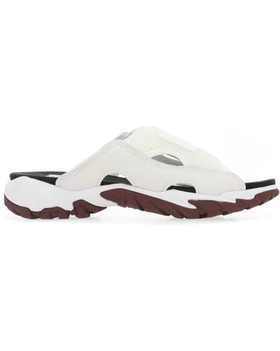 McQ Mesh And Synthetic Leather Striae Slippers - White