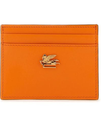 Etro Leather Cardholder - Orange