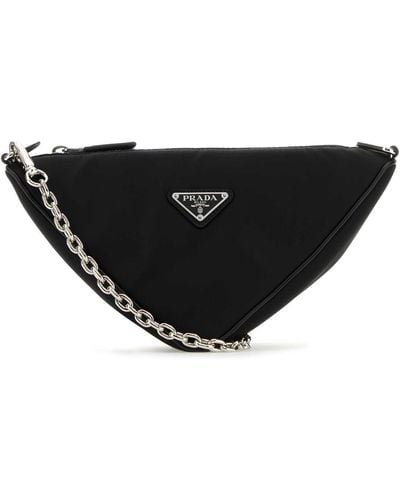 Prada Triangle Shoulder Bag - Black