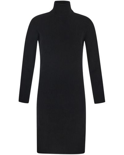 Bottega Veneta Stretch Wool Ribbed Dress - Black