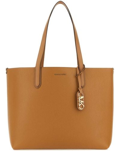 Michael Kors Camel Leather Extra-Large Eliza Shopping Bag - Brown