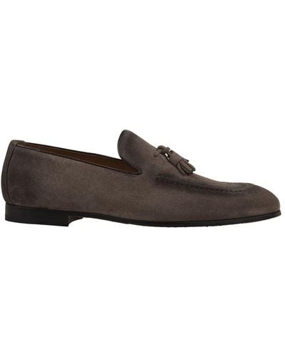 Doucal's Brown Suede Loafers With Tassels
