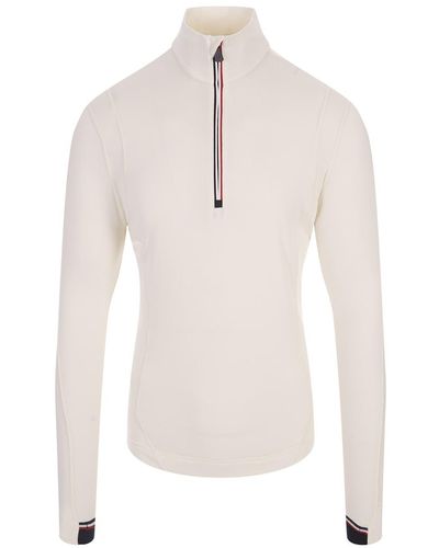 3 MONCLER GRENOBLE Turtle-neck Sweater With Zip - White