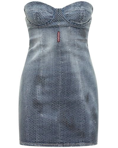 DSquared² Cotton Mini Dress - Blue