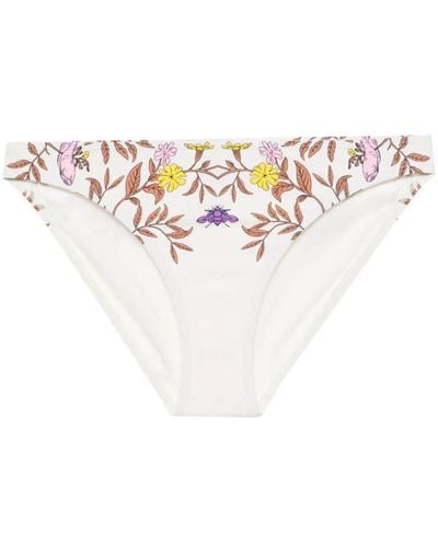 Tory Burch Printed Bikini Bottom - White