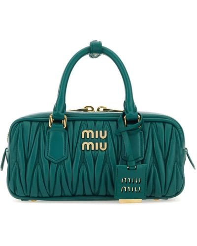 Miu Miu Emerald Green Leather Handbag