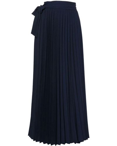 P.A.R.O.S.H. Wrap-around Pleated Skirt - Blue