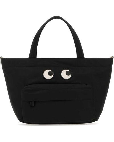 Anya Hindmarch Nylon Mini Eyes Handbag - Black