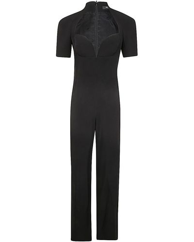 Balmain Open Neck Tailored Crepe Jumpsuit - Black
