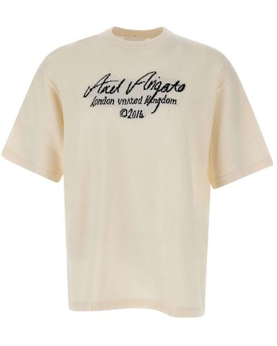 Axel Arigato Cotton And Wool Maxi Logo T-Shirt - White