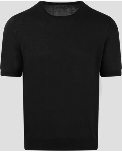 Tagliatore Cotton Knit T-Shirt - Black
