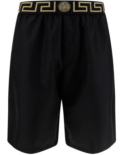 Versace Elastic Logo Waist Shorts - Black