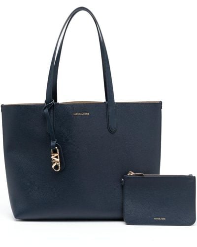 MICHAEL Michael Kors Large Eliza Reversible Leather Tote Bag - Blue
