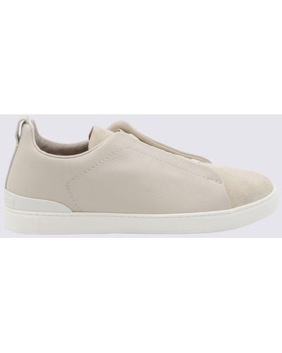 Zegna Leather Trainers - Natural