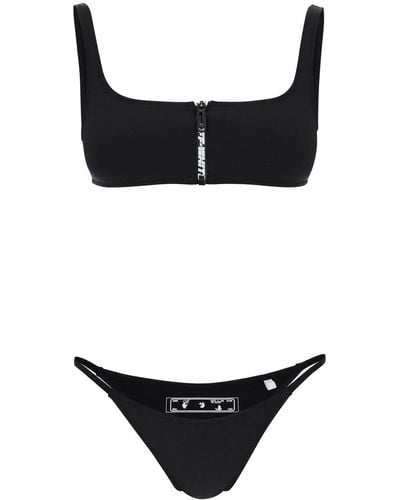 Off-White c/o Virgil Abloh Bikini Set With Zip And Logo - Black