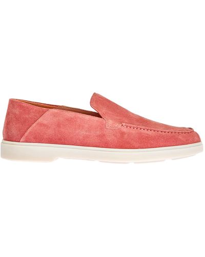 Santoni Suede Loafers - Red